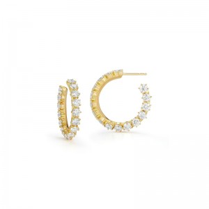 Gold And Diamond Catherine No. 2 Small Hoop Earrings