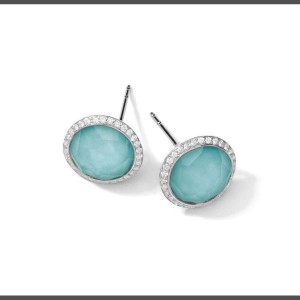 Silver And Turquoise Lollipop Stud Earrings