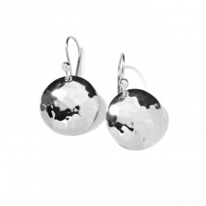 Disc Earrings In Sterling Silver With Diamonds