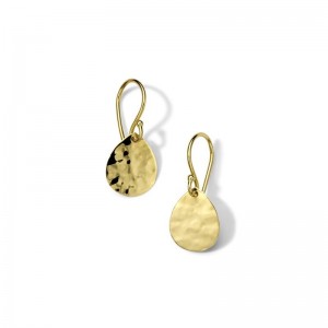 Gold Classico Crinkled Drop Earrings