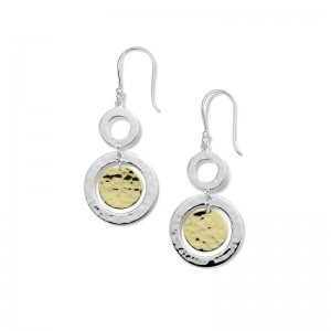 Silver And Gold Snowman Drop Earrings