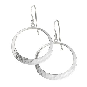 Eco Silver Dangle Hoop Earrings