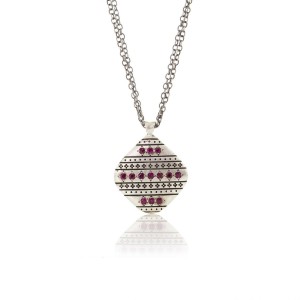 Sterling Silver And Ruby Nomad Pendant Necklace