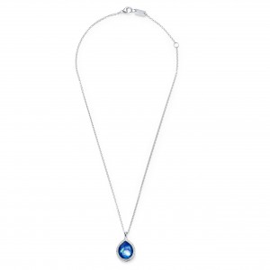 Teardrop Pendant Necklace With Diamonds In Sterling Silver