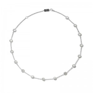 Silver Mother Of Pearl Lollipop Necklace