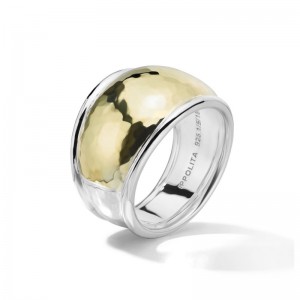 Silver And Gold Chimera Classico Hammered Dome Ring