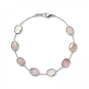 Silver Mother Of Pearl Rock Candy Mini Bracelet
