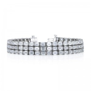 Platinum 3-Row Diamond Tennis Bracelet