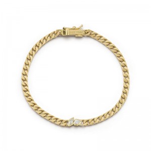 Gold Posey Diamond Curb Bracelet