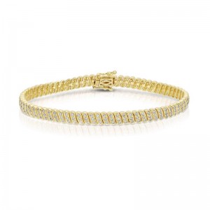 Gold Pave Diamond Thin Zoe Bracelet