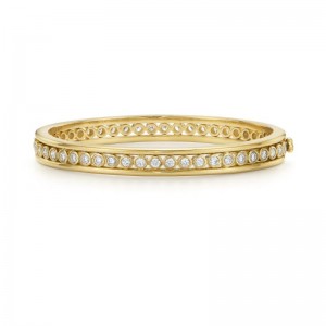 Gold And Diamond Eternity Bangle Bracelet