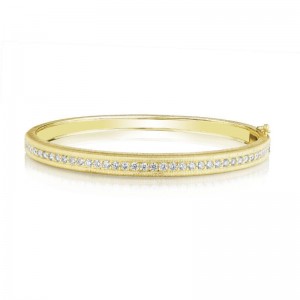 Gold And Diamond Classic Bangle Bracelet
