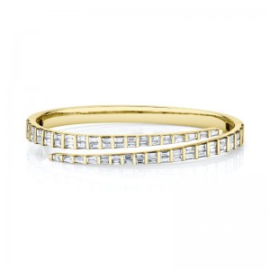 Gold Pave Diamond Coil Bracelet