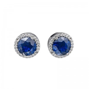 Gold Sapphire And Diamond Earrings