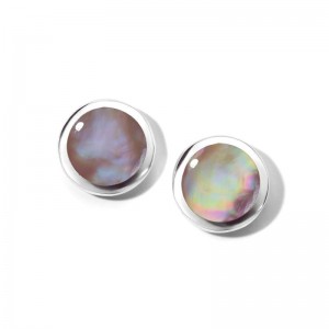 Silver Rock Candy Mother Of Pearl Stud Small Earrings
