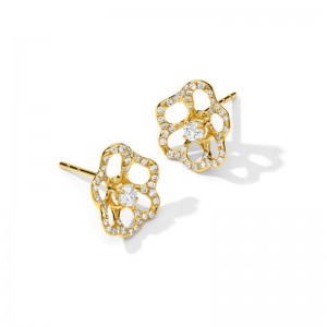 Gold Stardust Flora Stud Mini Earrings