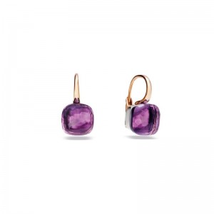 Gold And Amethyst Classic Nudo Drop Earrings