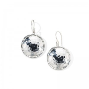 Silver Classico Crinkled Disc Earrings