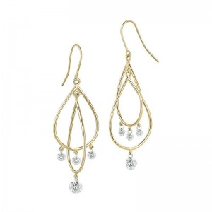Gold And Diamond Grace Chandelier Drop Earrings