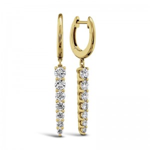 Gold And Diamond Identity Drop Earrings