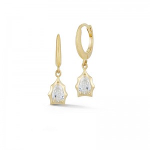 Gold And Diamond Envoy Huggie Earrings