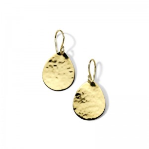 Gold Classico Crinkled Large Disc Earrings