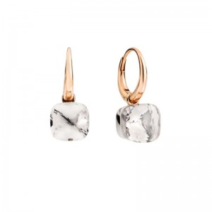 Gold And White Topaz Nudo Petite Drop Earrings