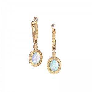 Gold Opal Drop Earrings