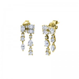 Gold Diamond Drop Maya Earrings