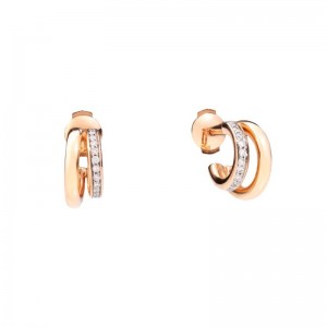 Gold And Diamond Iconica Double Hoop Earrings