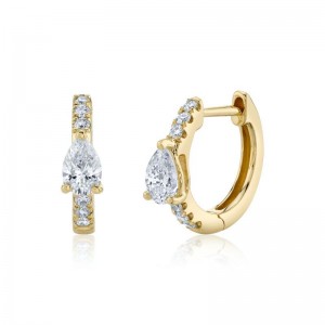 Gold Diamond Huggie Earrings