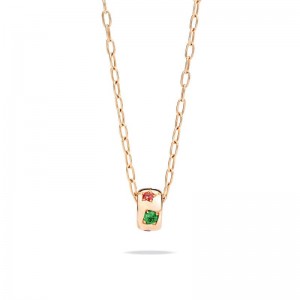 Gold And Multi Colored Gemstone Iconica Pendant Necklace