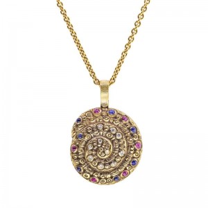 Gold And Diamond Nautilus Pendant Necklace