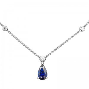 Gold Sapphire And Diamond Pendant Necklace
