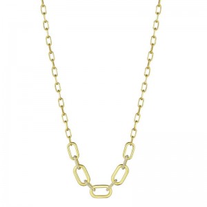 Gold And Diamond Link Necklace