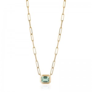 Gold And Prasiolite Pendant Necklace