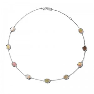 Silver Brown Shell Rock Candy Necklace
