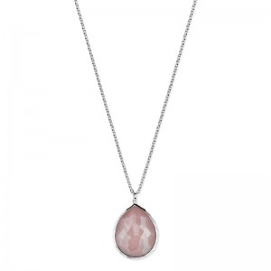 Silver Teardrop Mother Of Pearl Necklace