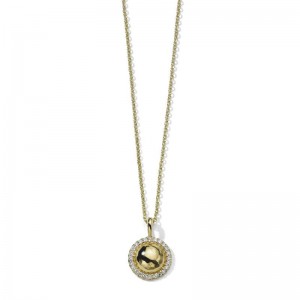 Gold Stardust Goddess Teeny Dome Necklace