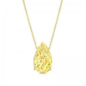 Gold Yellow Diamond Pendant Necklace