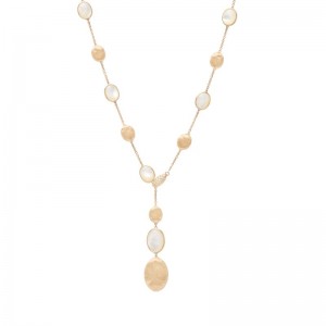 Gold Siviglia Mother Of Pearl Lariat Necklace