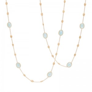 Gold Siviglia Aquamarine Long Necklace