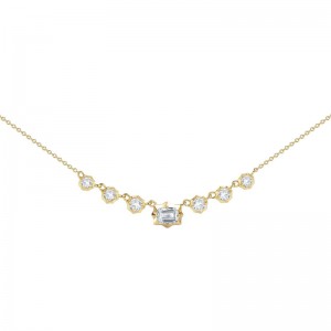 Gold Diamond Small Diamond Vanguard Necklace