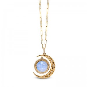 Gold Sweet Dream Moonstone Pendant Necklace