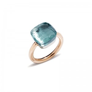 Gold And Blue Topaz Nudo Maxi Ring