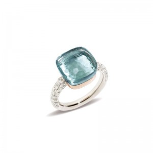 Gold And Blue Topaz Petit Nudo Ring