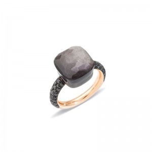 Gold And Titanium Obsidian Nudo Ring