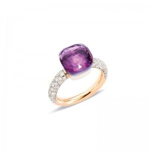 Gold And Amethyst Nudo Classic Ring