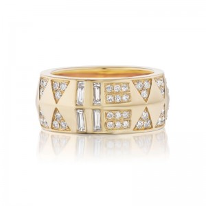 Gold And Diamond Juju Band Ring