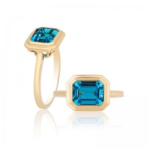 Gold And London Blue Topaz Ring